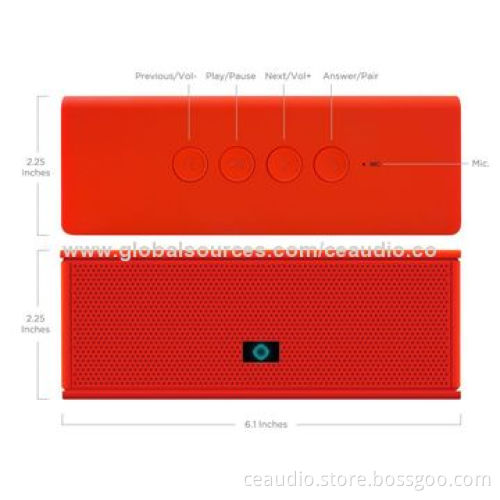 NFC Bluetooth Speaker with 2 Drivers and Radiator, Microphone, Aux-in Jack, Rubber Finished